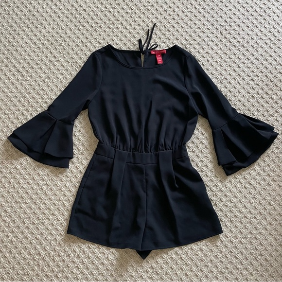 Saks Fifth Avenue Pants - Saks Fifth Avenue Black Tie-Back Romper